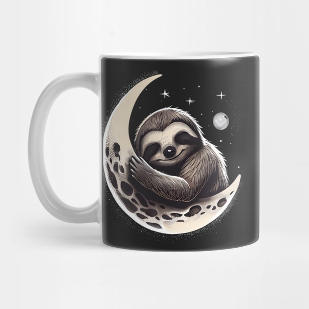 Sloth sleeping on the moon by Darksavage